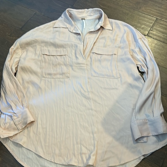 Free people long sleeve small v-neck dusty pink - Picture 1 of 3